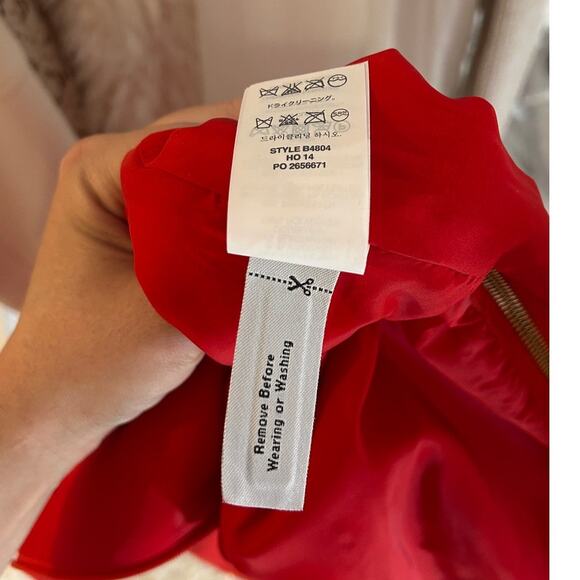 J Crew Women's Sz 00 Red Orange Lined Zipper Accent Shift Dress #0263 - Picture 9 of 13